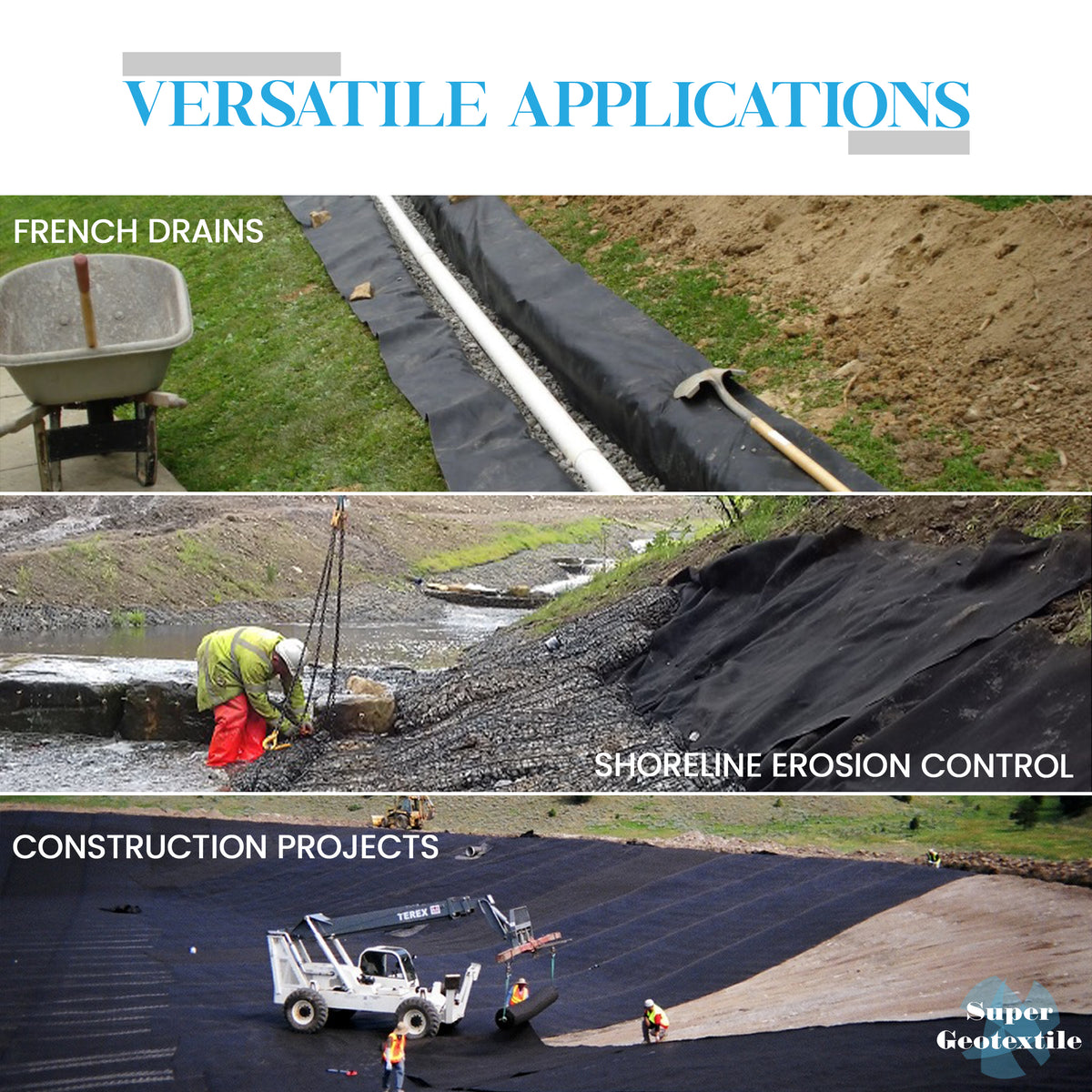 6 oz Non-Woven Geotextile Filter Fabric – 50-Year UV Rated | Super ...